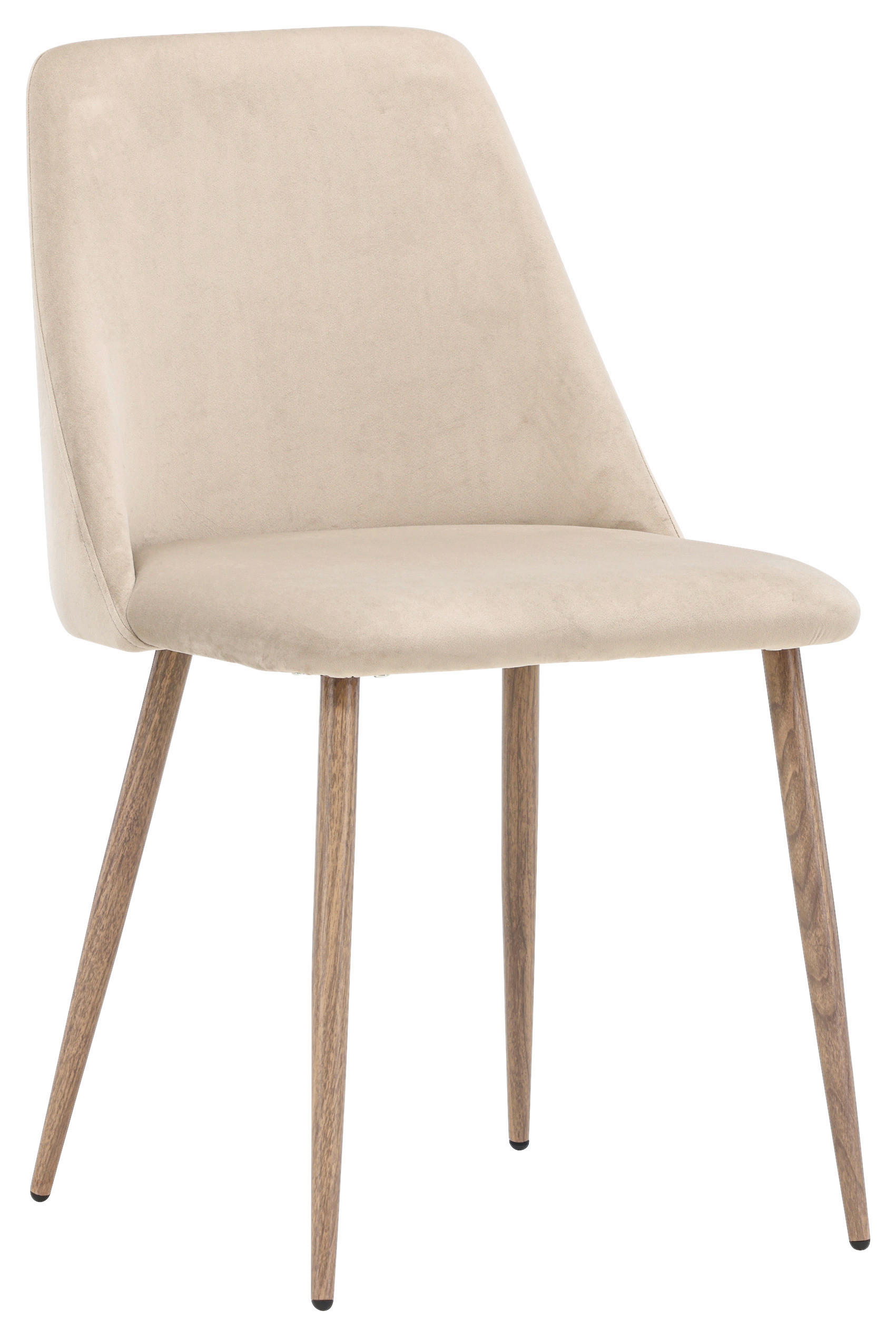 STUHL-SET 2 Stück  in Stahl Samt  - Beige/Braun, Design, Textil/Metall (49/87/56cm) - Livetastic