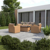 TERASOVÁ SEDACIA SÚPRAVA kov, plast - piesková, Modern, kov/plast (137/88/48/66.5cm) - Ambia Garden