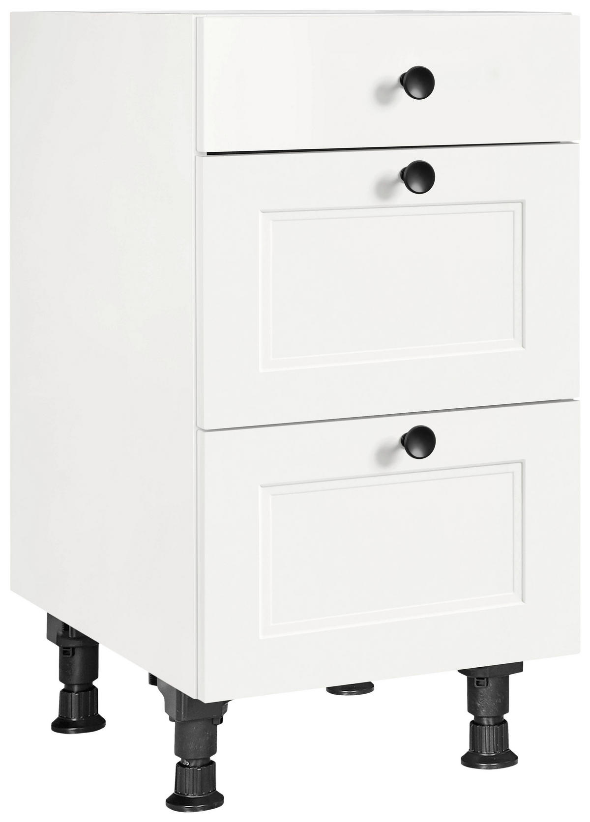 SCHUBKASTENUNTERSCHRANK 45/87/56 cm  in Weiß  - Schwarz/Weiß, MODERN, Holzwerkstoff/Metall (45/87/56cm) - Nobilia