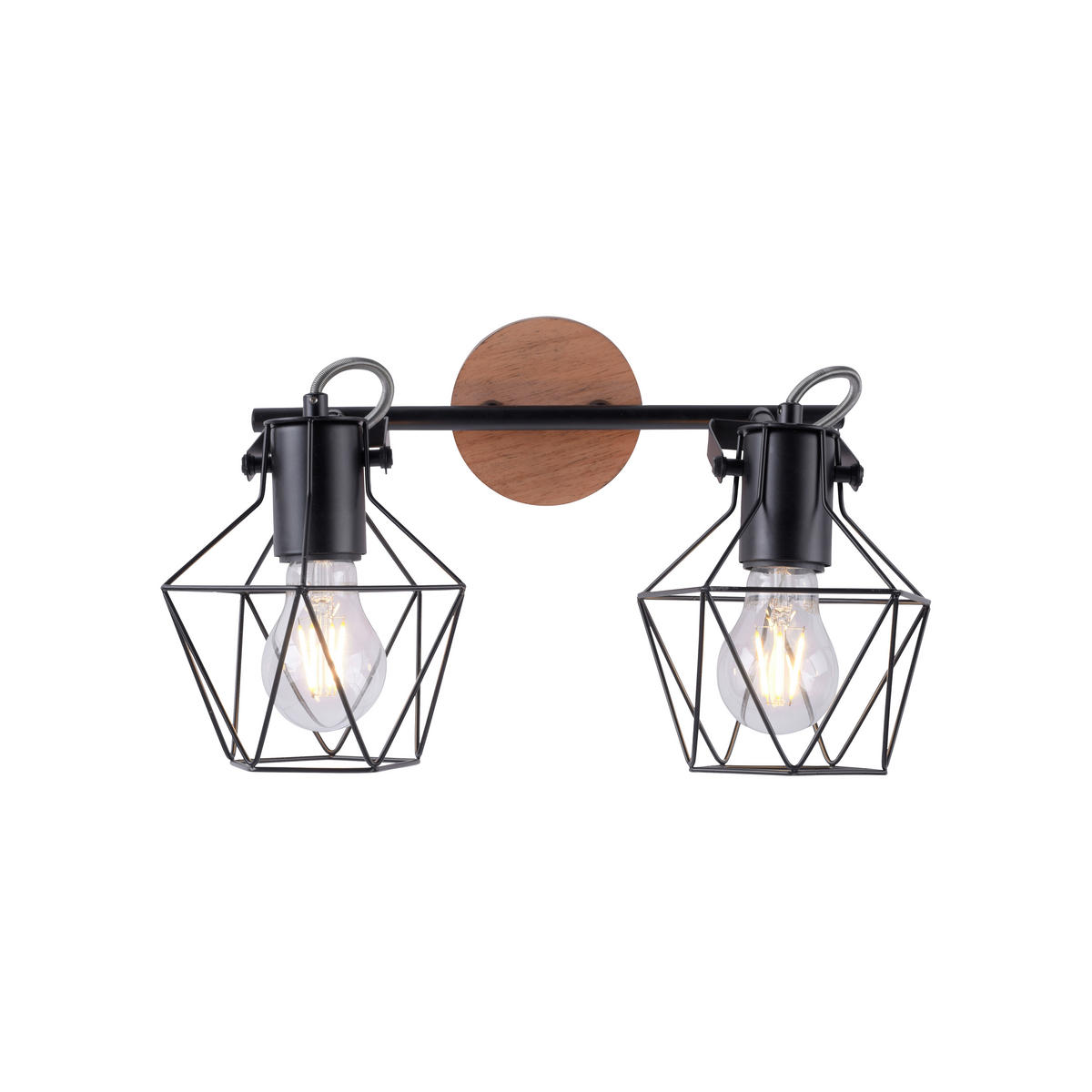 DECKENLEUCHTE Jaro 61/28/31 cm   - Schwarz, Natur, Holz/Metall (61/28/31cm)