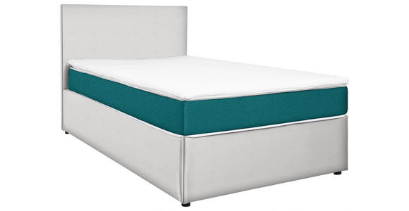 BOXBETT 120/200 cm in Türkis, Weiß - Türkis/Weiß, KONVENTIONELL, Holz/Holzwerkstoff (120/200cm) - Carryhome