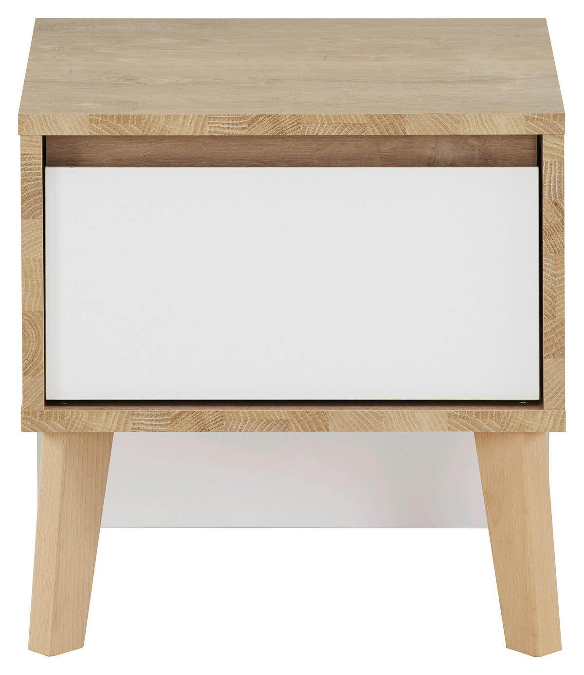 NOČNÍ STOLEK bílá, barvy dubu - bílá/barvy dubu, Moderní, dřevo/kompozitní dřevo (42/41/36cm) - MID.YOU