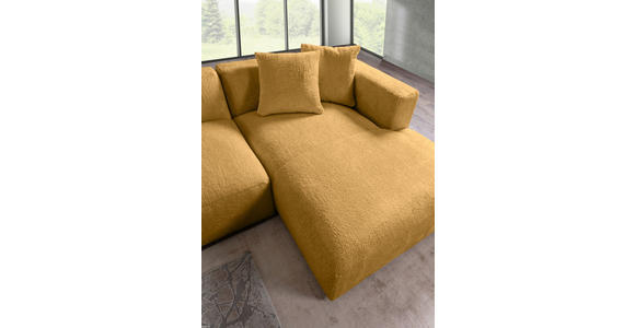 ECKSOFA  in Chenille Senfgelb  323/178 cm  - Senfgelb/Schwarz, MODERN, Kunststoff/Textil (323/178cm) - Carryhome