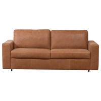 SCHLAFSOFA Karamell Echtleder  - Karamell/Schwarz, KONVENTIONELL, Leder/Kunststoff (198/84/98cm) - Novel