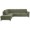 ECKSOFA Echtleder Olivgrün  - Schwarz/Olivgrün, Konventionell, Leder/Metall (249/290cm) - Beldomo Premium