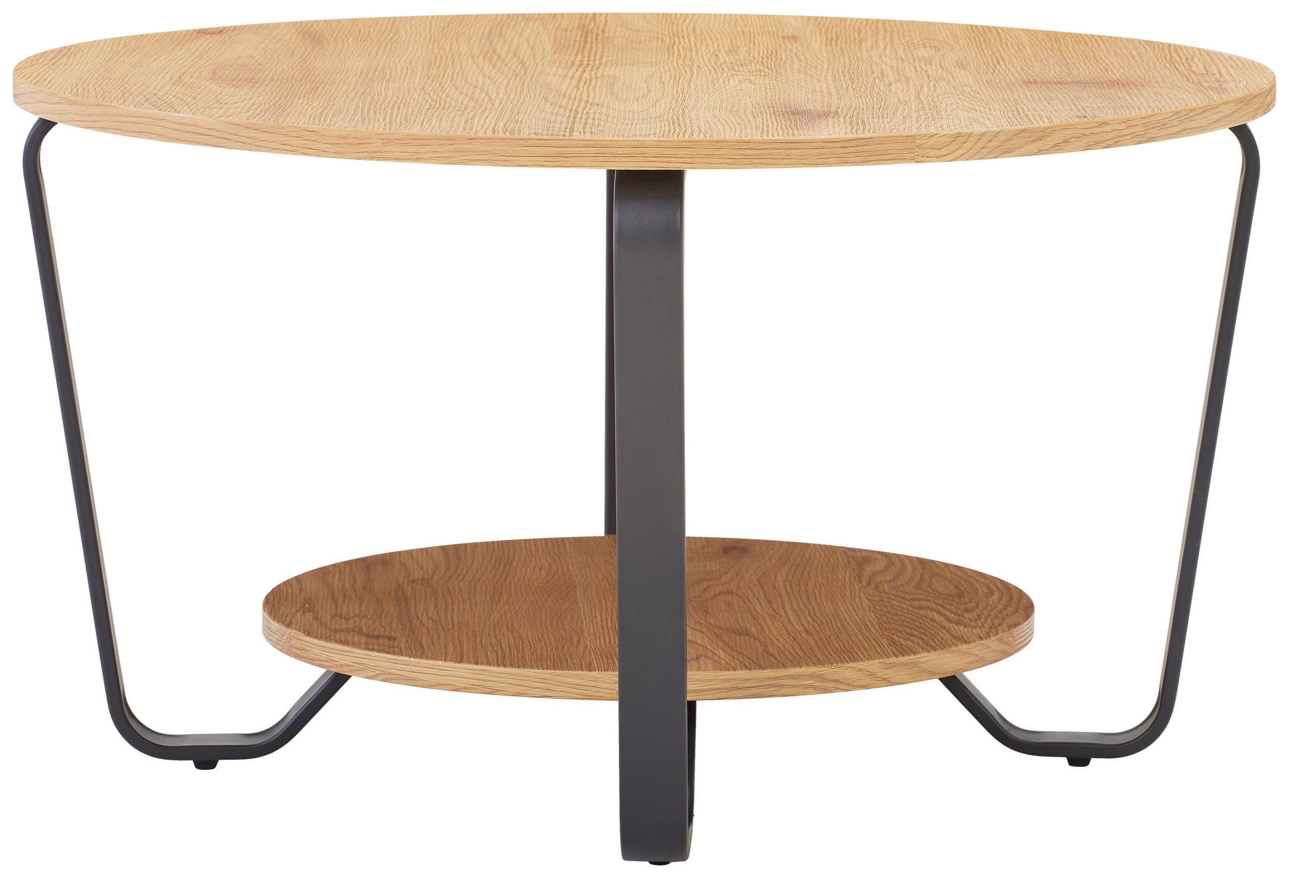 COUCHTISCH in Metall, Holzwerkstoff 80/80/45 cm  - Eichefarben/Schwarz, Design, Holzwerkstoff/Metall (80/80/45cm) - PBJ