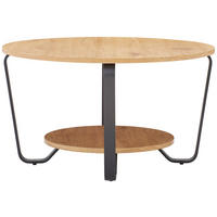 COUCHTISCH in Metall, Holzwerkstoff 80/80/45 cm  - Eichefarben/Schwarz, Design, Holzwerkstoff/Metall (80/80/45cm) - PBJ