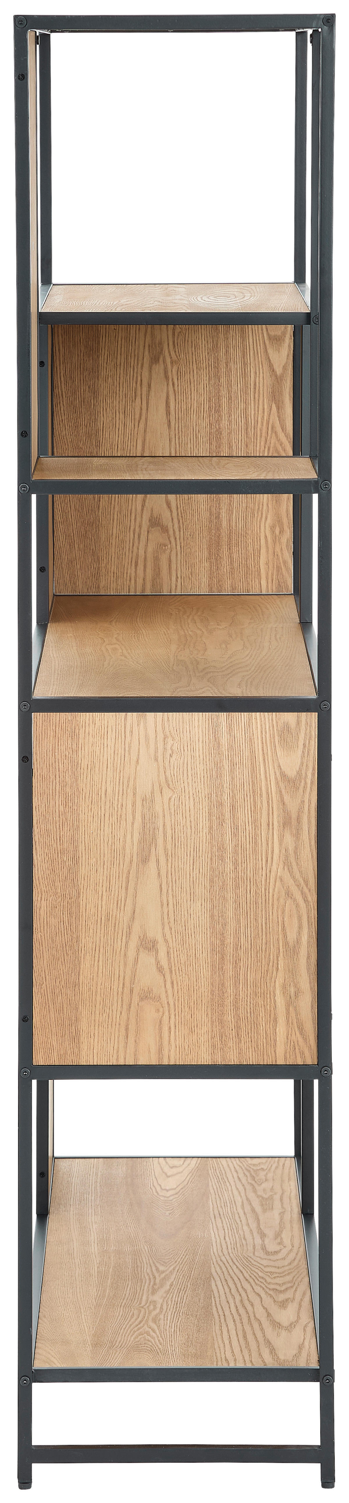 REGAL  110/160/35 cm Naturfarben, Schwarz  - Schwarz/Naturfarben, Design, Holz/Holzwerkstoff (110/160/35cm) - MID.YOU