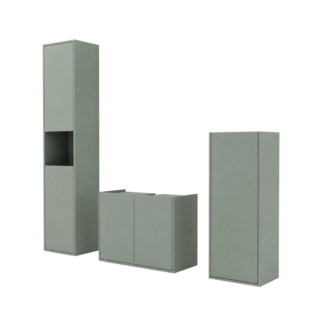 WASCHBECKENUNTERSCHRANK 80/62/35 cm  - Schilfgrün/Eichefarben, Trend, Holzwerkstoff/Kunststoff (80/62/35cm) - MID.YOU