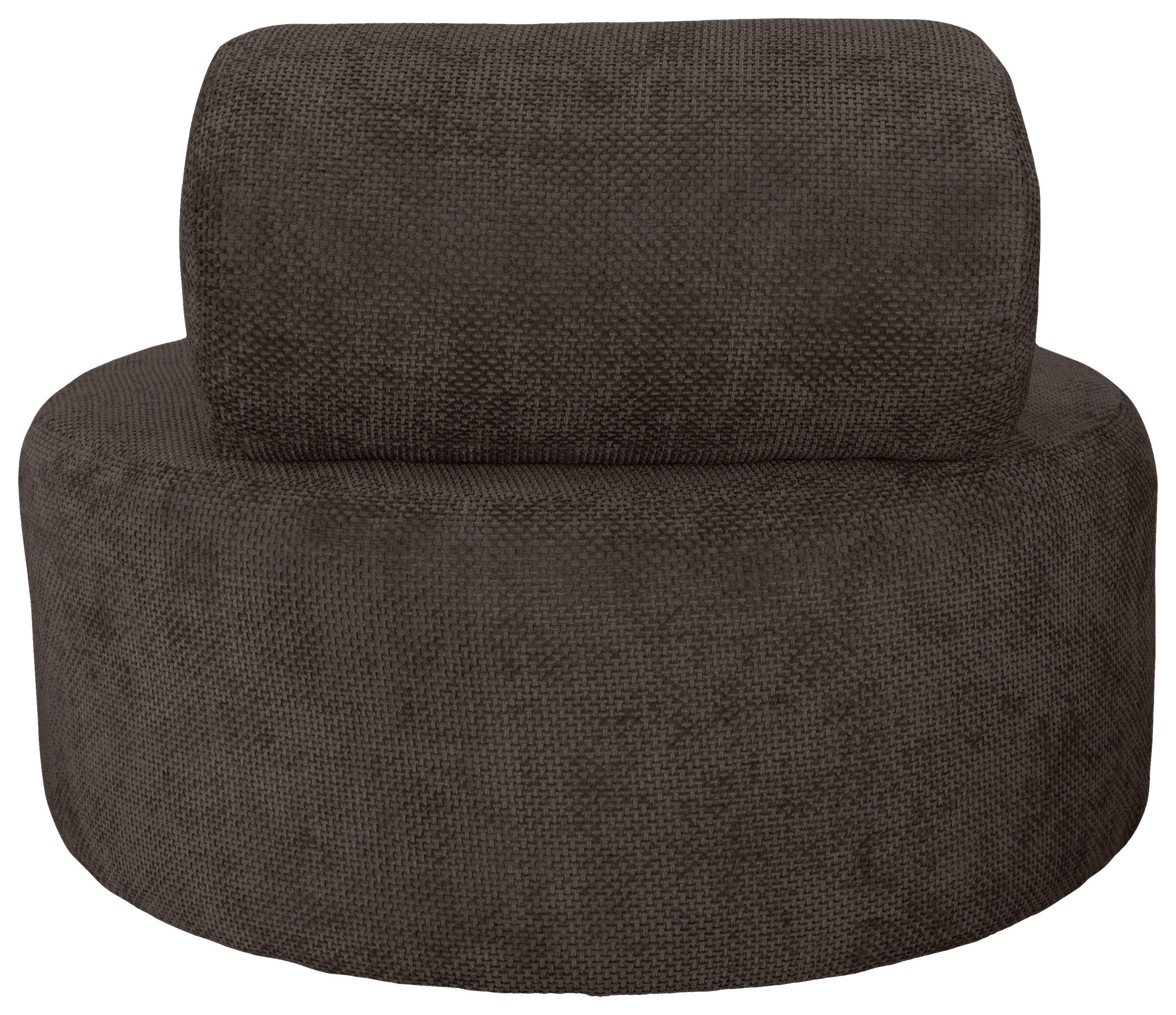 SESSEL in Struktur Mokka  - Schwarz/Mokka, Basics, Textil/Metall (88/70/88cm) - Livetastic