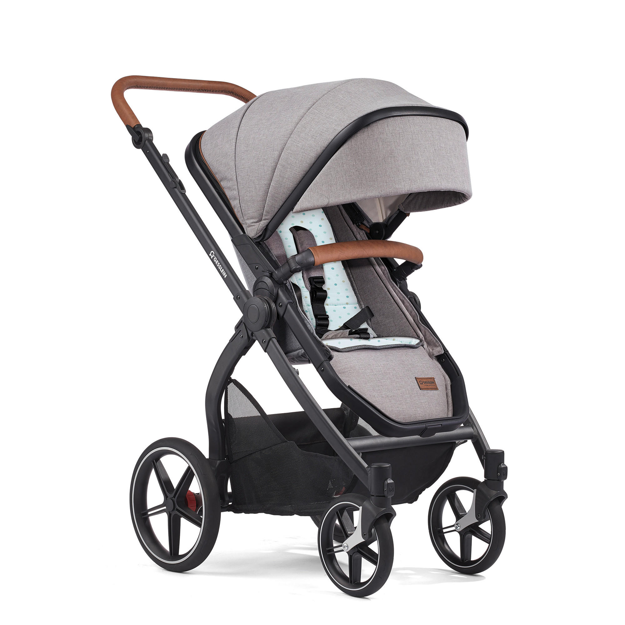 KINDERWAGENSET  FX4 Life   - Hellgrau/Schwarz, Basics, Textil/Metall (57/129/100cm) - Gesslein