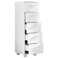 HÖG BYRÅ  i 30/94/30 cm  - vit/silver, Modern, trämaterial/plast (30/94/30cm) - MID.YOU