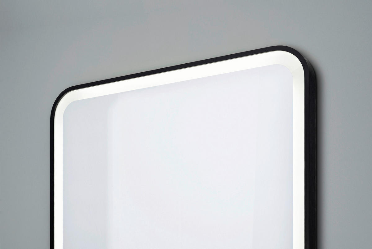 BADEZIMMERSPIEGEL 60/80/4 cm  - Schwarz, MODERN, Glas/Metall (60/80/4cm) - MID.YOU