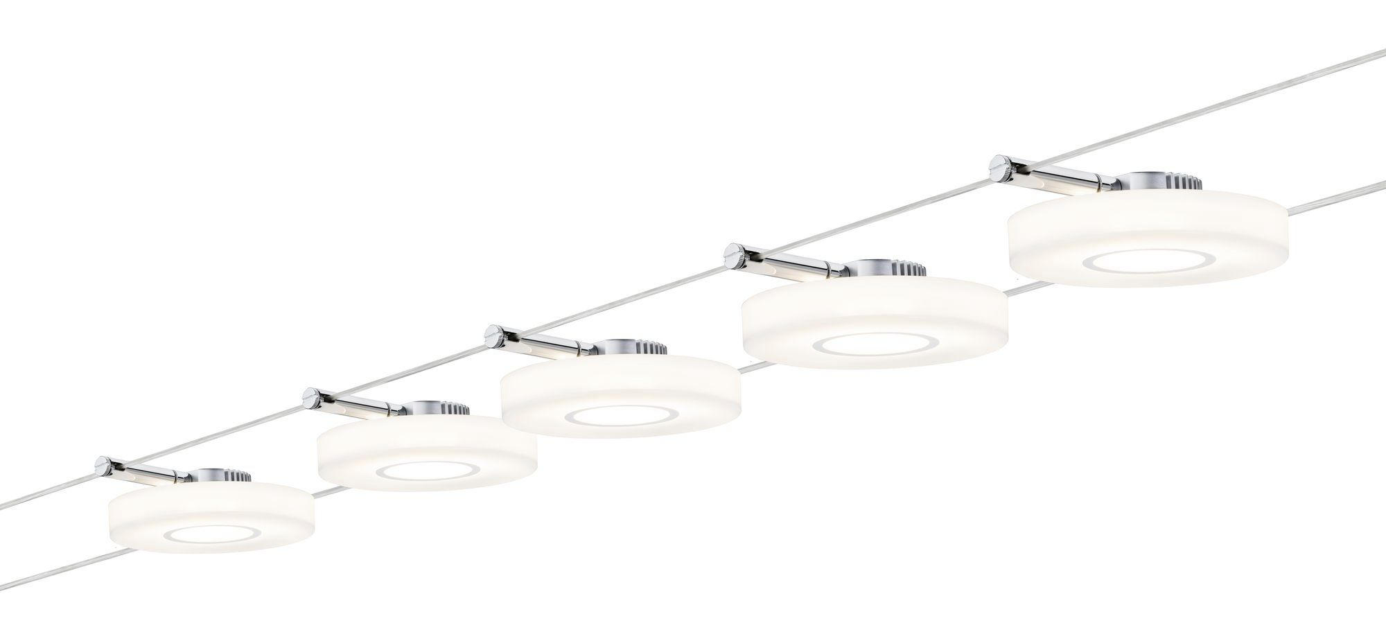 WIRE SEILSYSTEM 5ER-SET 5X4W   - Chromfarben, Design, Kunststoff/Metall (1000cm) - Paulmann