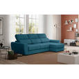 ECKSOFA in Mikrofaser Blau  - Blau/Schwarz, KONVENTIONELL, Kunststoff/Textil (285/177cm) - Carryhome