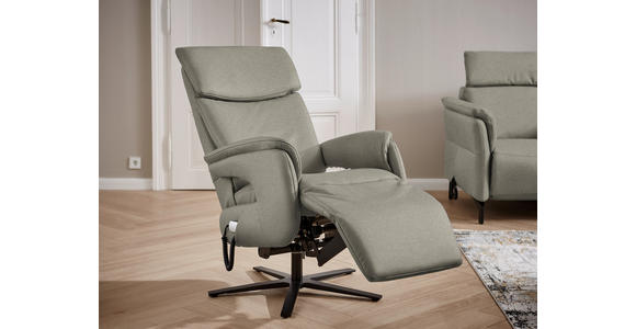 RELAXSESSEL in Leder Hellgrau  - Hellgrau/Schwarz, Design, Leder/Metall (70/117/85cm) - Dieter Knoll