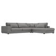 ECKSOFA Grau Cord  - Schwarz/Grau, KONVENTIONELL, Kunststoff/Textil (314/250cm) - Carryhome