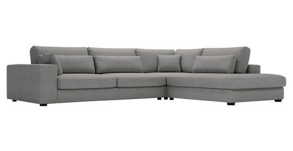 ECKSOFA Grau Cord  - Schwarz/Grau, KONVENTIONELL, Kunststoff/Textil (314/250cm) - Carryhome