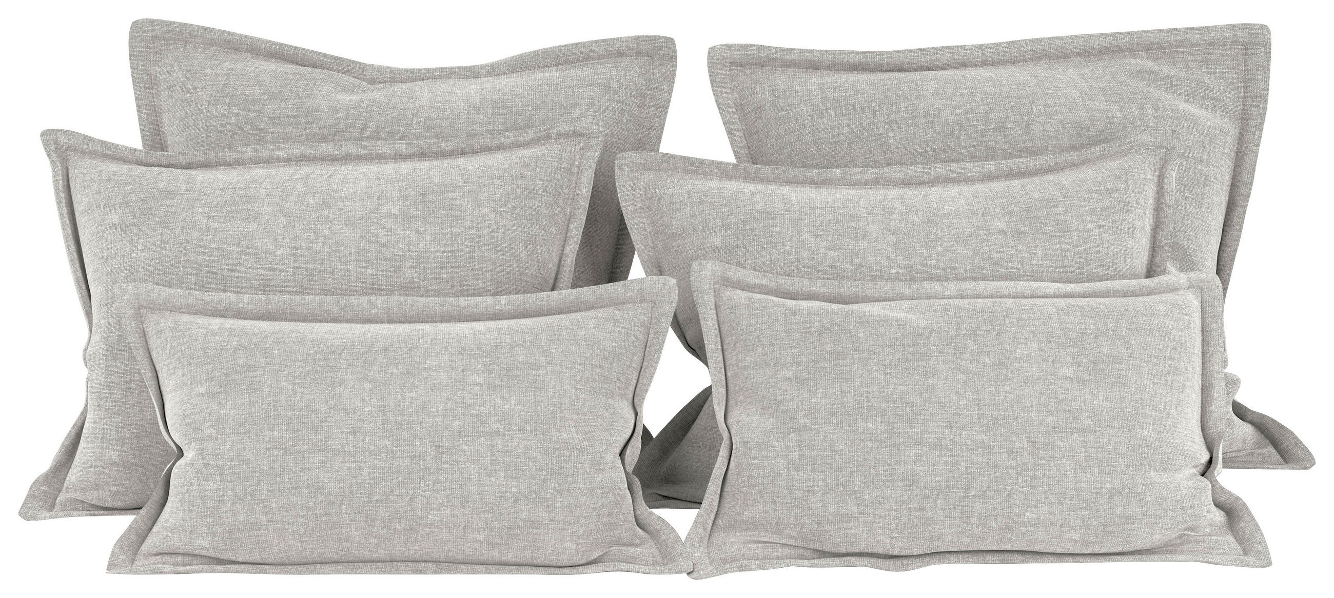 ZIERKISSENSET    70-50/60-25/10 cm  - Hellgrau, MODERN, Textil (70-50/60-25/10cm) - MID.YOU