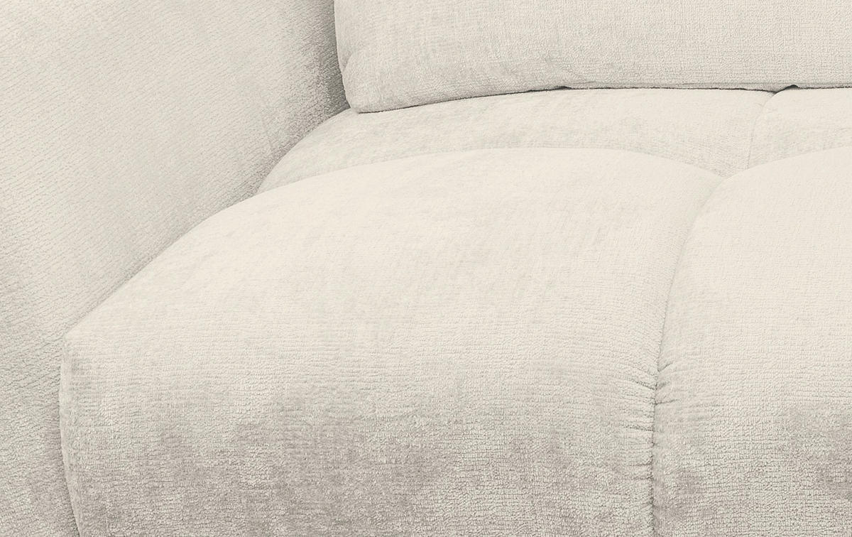 HÖRNSOFFA i chenille cremefärgad  - svart/cremefärgad, Design, metall/textil (298/195cm) - Stylife