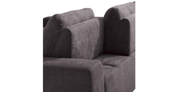 ECKSOFA in Flachgewebe Dunkelbraun  - Dunkelbraun, Design, Textil/Metall (188/260cm) - Hom`in