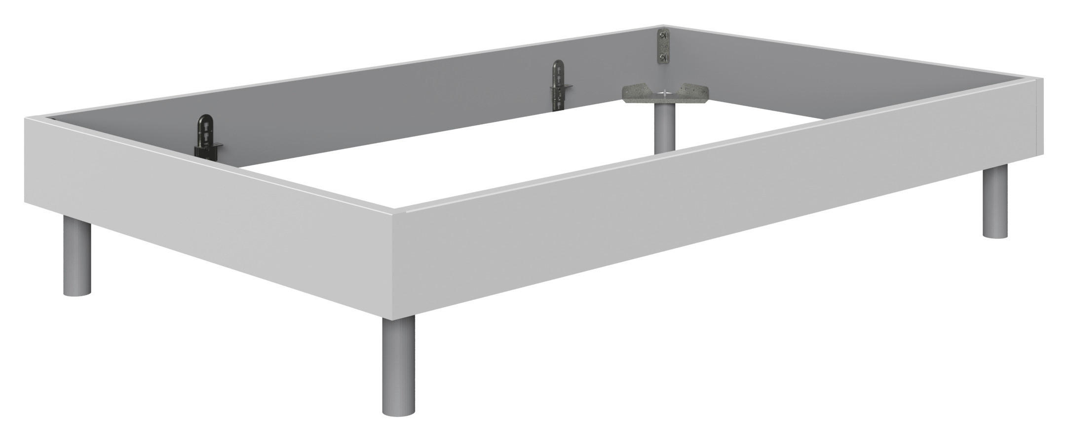POSTELJA 120 cm   x 200 cm  , leseni material bela  - bela/barve aluminija, Design, kovina/leseni material (120/200cm) - Carryhome