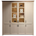 VITRINENKOMBINATION  in furniert Asteiche Creme, Eichefarben - Eichefarben/Creme, LIFESTYLE, Glas/Holz (200/220/43cm) - Landscape