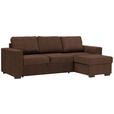 ECKSOFA  in Velours Braun  244/157 cm  - Schwarz/Braun, Design, Kunststoff/Textil (244/157cm) - Carryhome