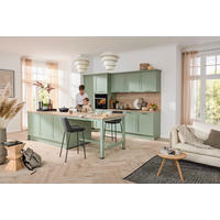 EINBAUKÜCHE   - Eukalyptusholzfarben/Grün, Design, Holzwerkstoff - Novel