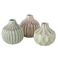 DEKOVASE  - Beige/Hellgrün, Natur, Keramik (11/12cm)