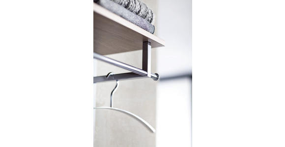 GARDEROBE 4-teilig in 281/201/35 cm - Nussbaumfarben/Grau, Design, Glas/Holz (281/201/35cm) - Moderano