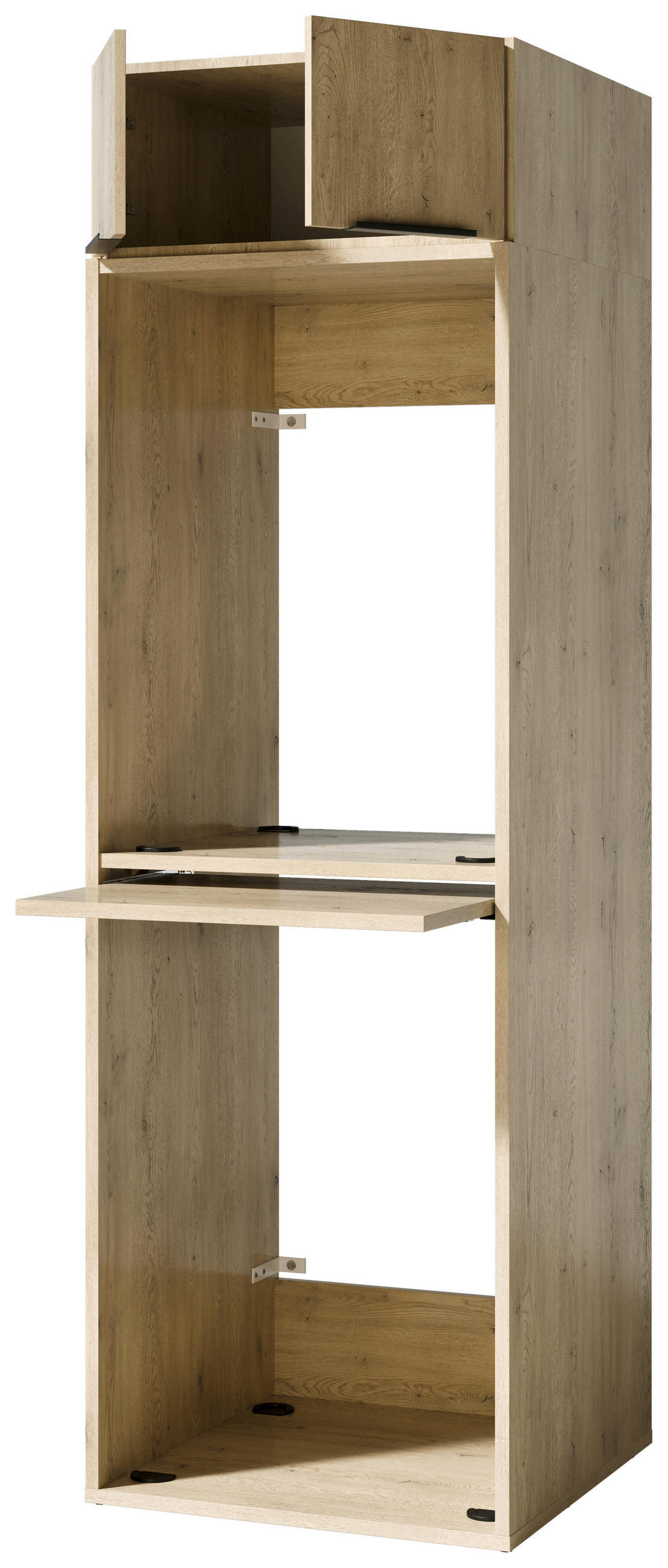 WASCHMASCHINENSCHRANK 70/220/68 cm  in Eichefarben  - Eichefarben/Schwarz, Basics, Holzwerkstoff/Kunststoff (70/220/68cm) - MID.YOU