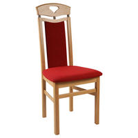 STUHL Webstoff Buchefarben, Dunkelrot Buche massiv  - Buchefarben/Dunkelrot, KONVENTIONELL, Holz/Textil (47/103/46cm) - Livetastic