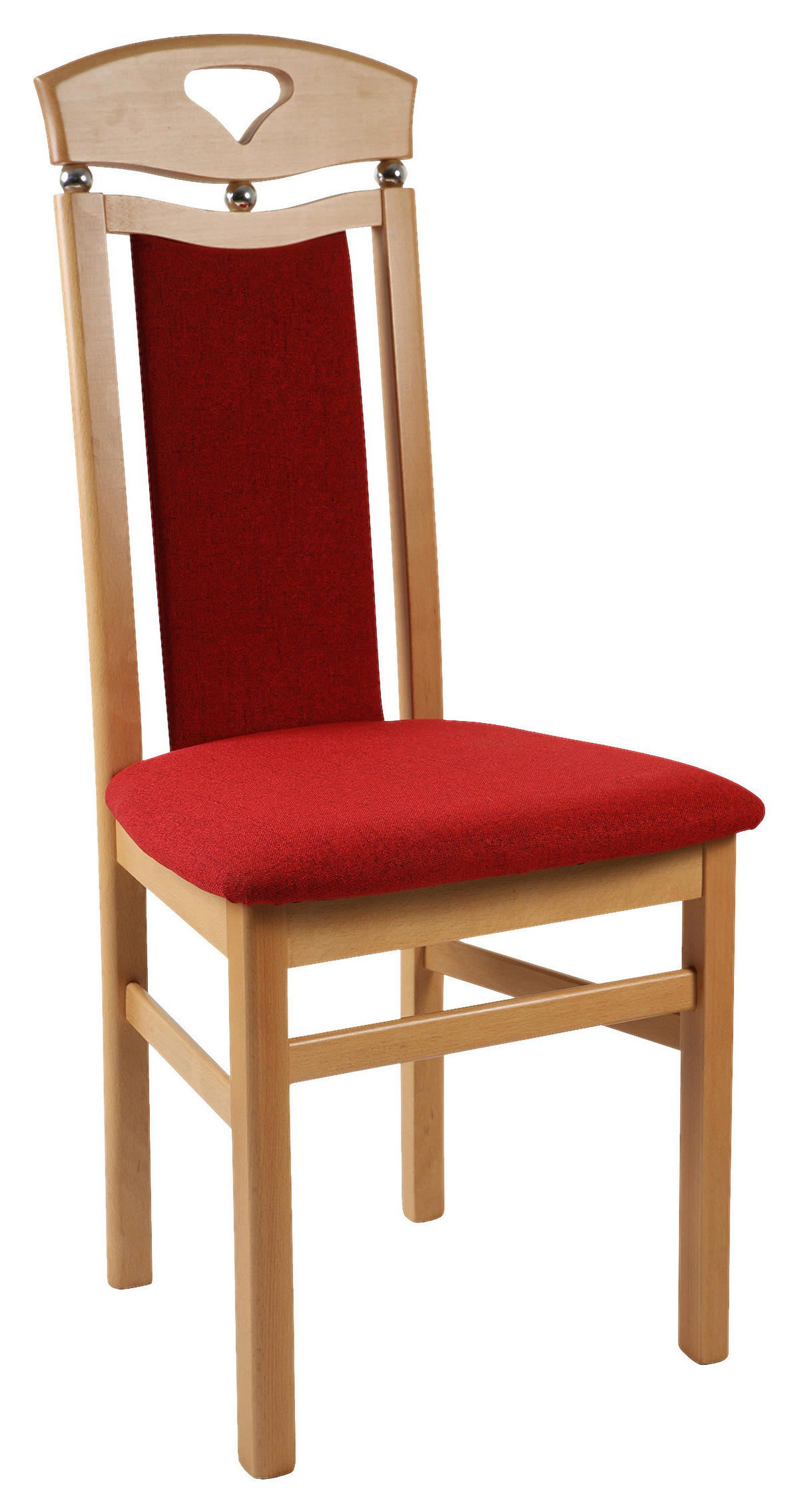 STUHL Webstoff Buchefarben, Dunkelrot Buche massiv  - Buchefarben/Dunkelrot, KONVENTIONELL, Holz/Textil (47/103/46cm) - Livetastic