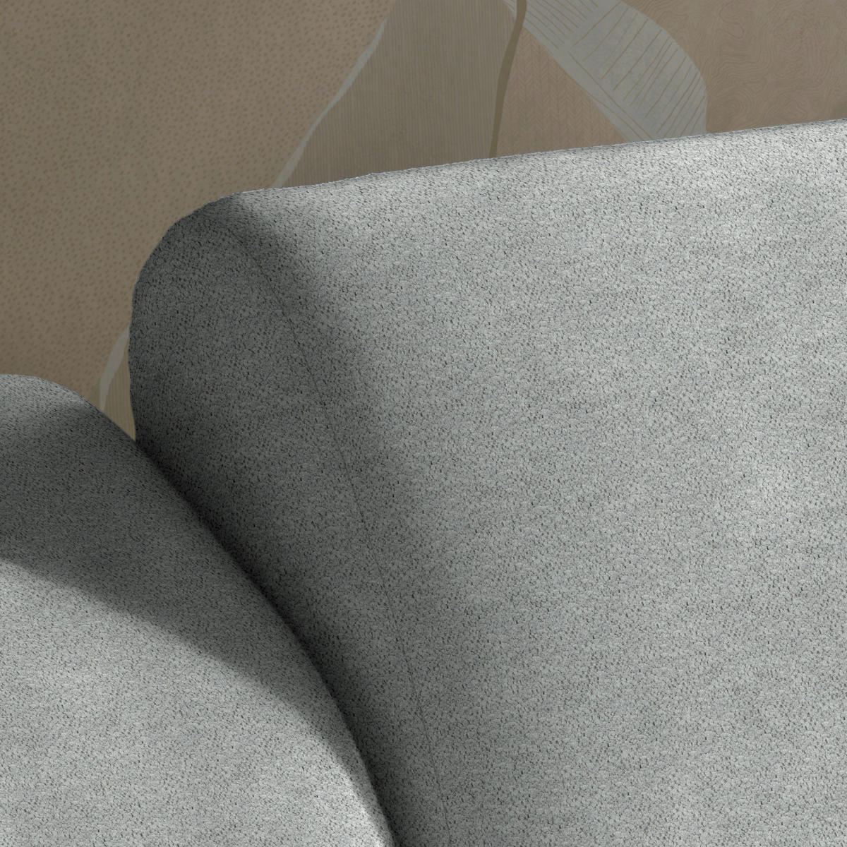 HÖRNSOFFA i velour ljusgrå  - bokfärgad/ljusgrå, Design, trä/textil (329/150cm) - Livetastic