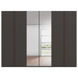 DREHTÜRENSCHRANK 301/223/61 cm,  in Graphitfarben, 6-türig  - Graphitfarben, Basics, Glas/Holzwerkstoff (301/223/61cm) - Novel