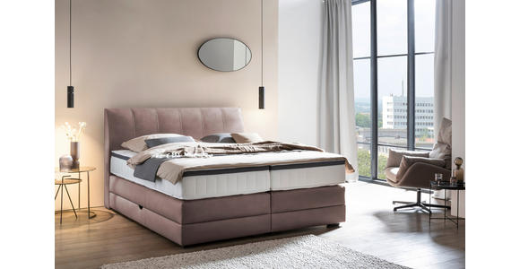 BOXSPRINGBETT 200/200 cm  in Braun, Dunkelbraun  - Wengefarben/Dunkelbraun, KONVENTIONELL, Holz/Textil (200/200cm) - Novel