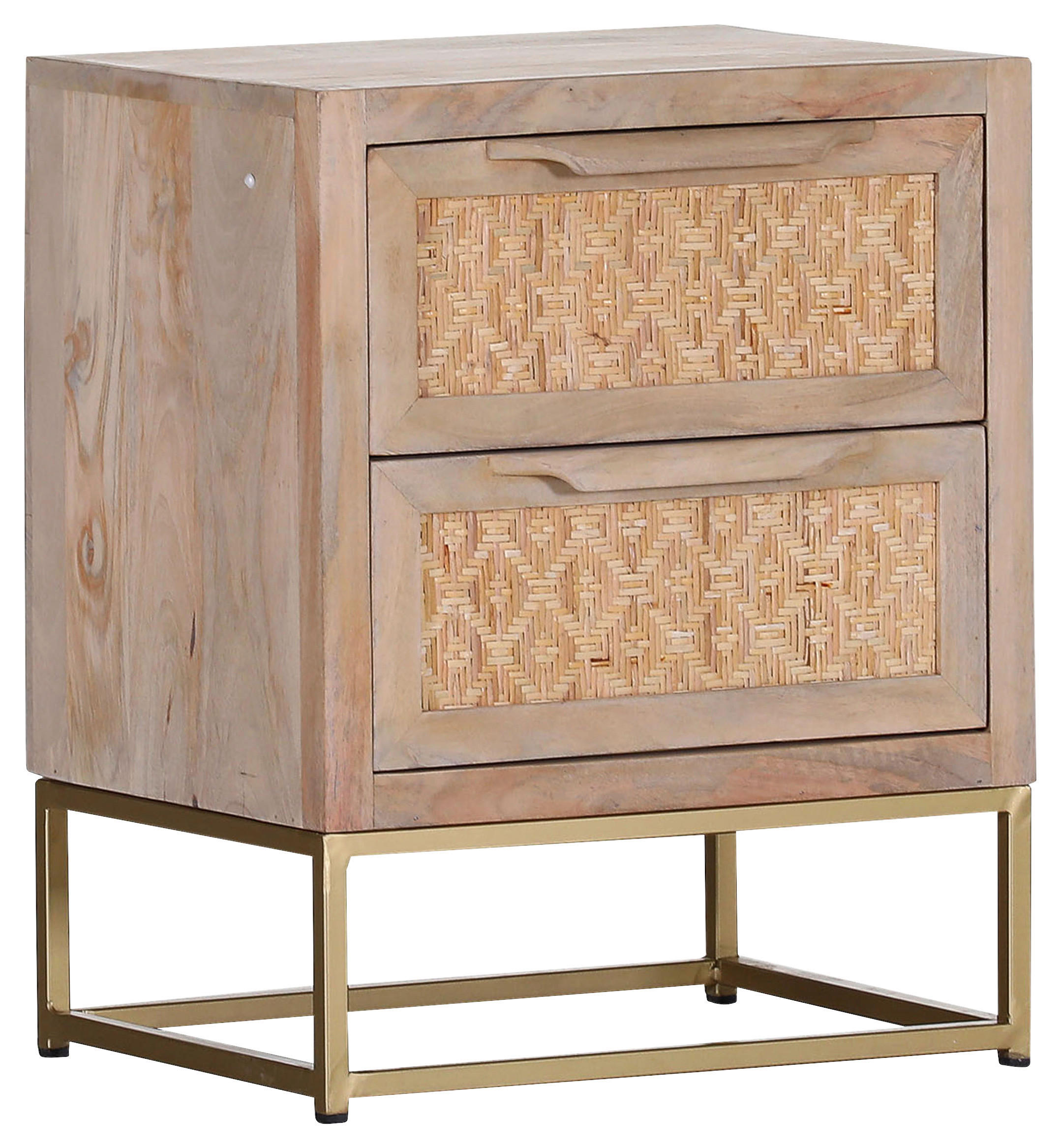 BEISTELLTISCH in Holz  - Goldfarben/Naturfarben, Natur, Holz/Metall (45/55/35cm)