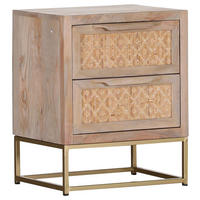 BEISTELLTISCH Holz  - Goldfarben/Naturfarben, Natur, Holz/Metall (45/55/35cm)