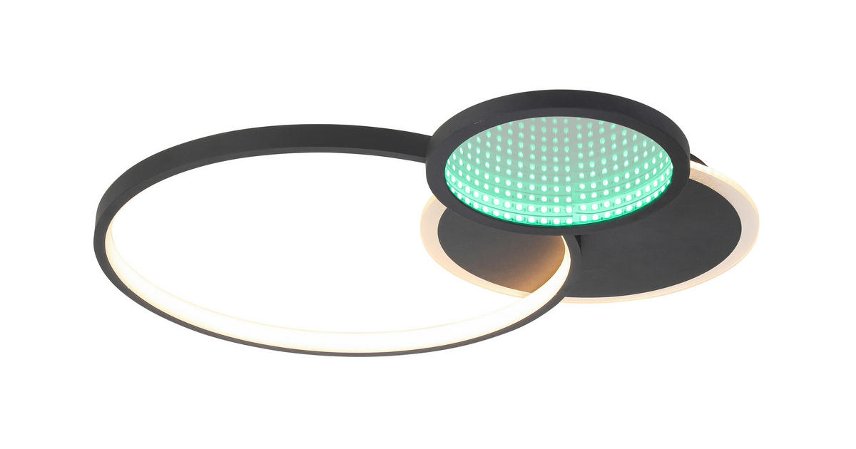 PLAFONIERĂ CU LED - negru, Lifestyle, plastic/metal (55/45/7,5cm) - Novel
