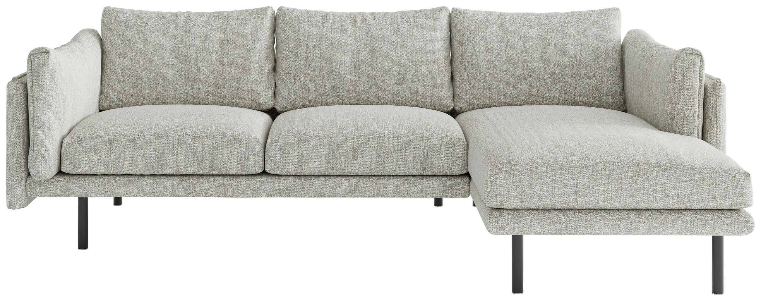 ECKSOFA Champagner Flachgewebe  - Champagner/Beige, Design, Textil/Metall (268/160/100cm) - Novel