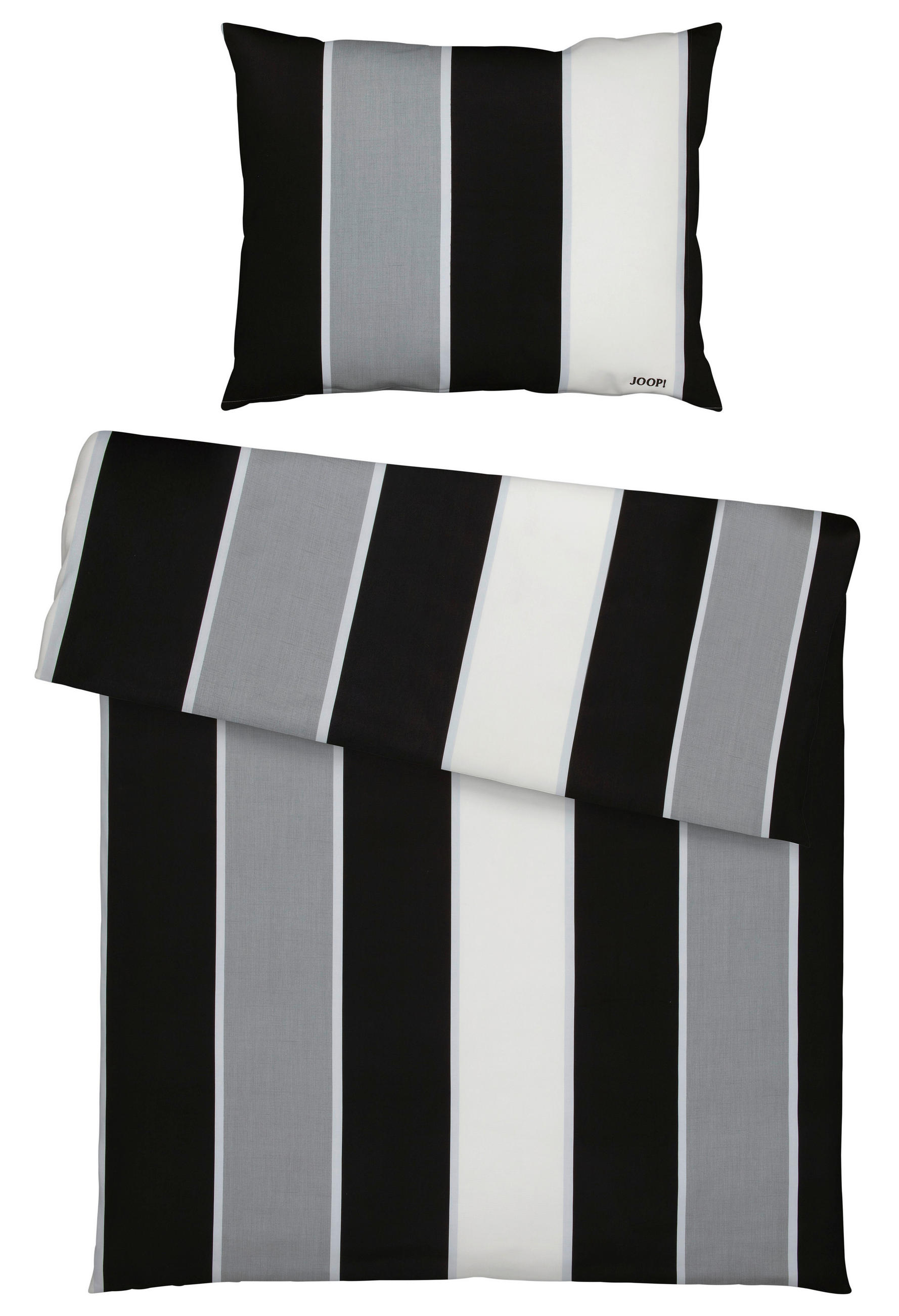 BETTWÄSCHE Lines Makosatin 140/200 cm  - Schwarz, Basics, Textil (140/200cm) - Joop!