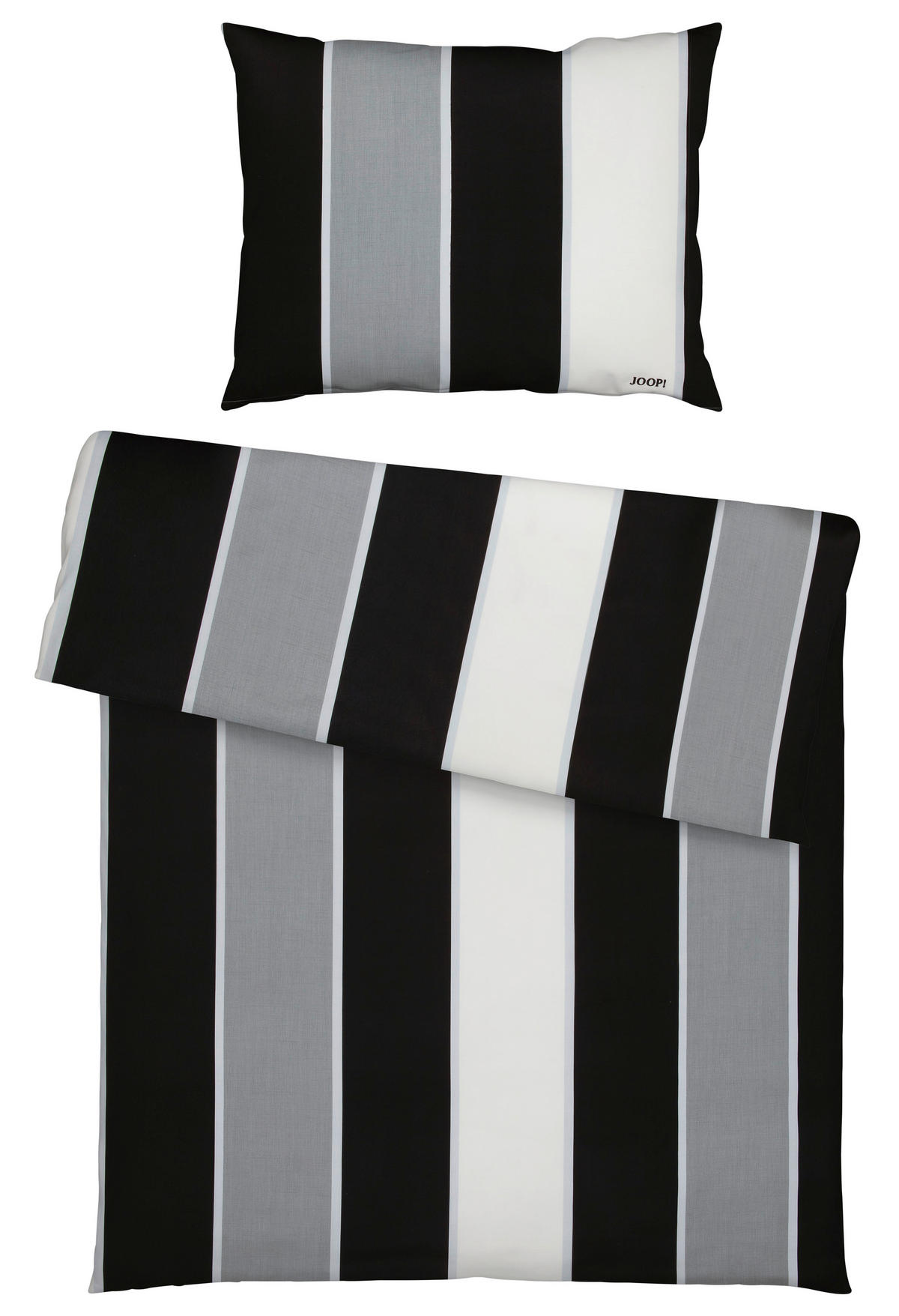 BETTWÄSCHE Lines Makosatin 140/200 cm  - Schwarz, Basics, Textil (140/200cm) - Joop!