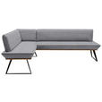 ECKBANK 183/243 cm  in Grau, Schwarz, Eichefarben  - Eichefarben/Schwarz, Design, Holz/Textil (183/243cm) - Voleo