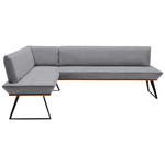 ECKBANK 163/243 cm  in Grau, Schwarz, Eichefarben  - Eichefarben/Schwarz, Design, Holz/Textil (163/243cm) - Voleo