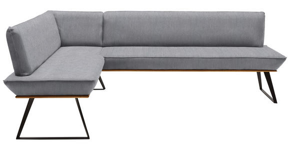 ECKBANK 163/223 cm in Grau, Schwarz, Eichefarben - Eichefarben/Schwarz, Design, Holz/Textil (163/223cm) - Voleo