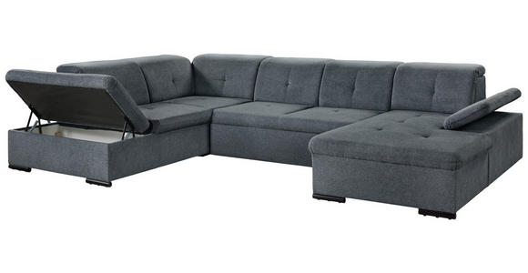 WOHNLANDSCHAFT  in Chenille Dunkelgrau  - Dunkelgrau/Grau, KONVENTIONELL, Kunststoff/Textil (188/340/240cm) - Carryhome