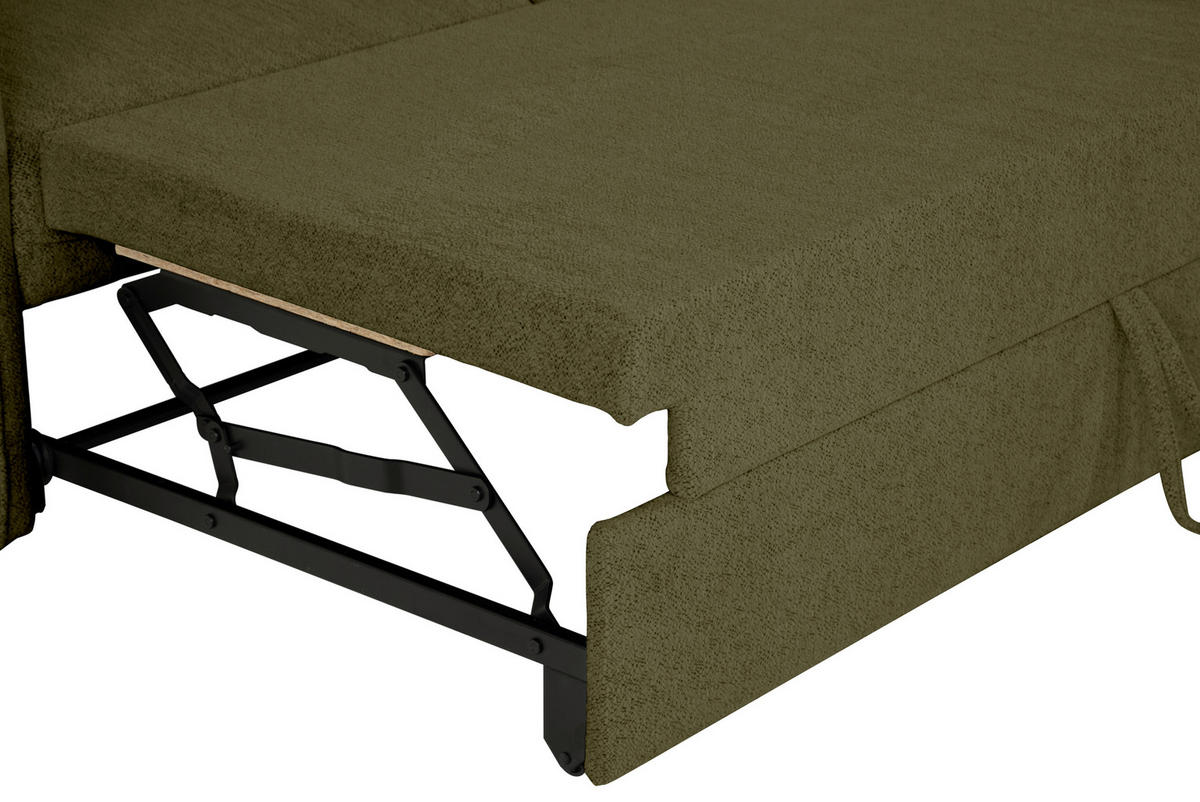 ECKSOFA in Chenille Olivgrün  - Olivgrün, Design, Textil (254/160cm) - MID.YOU