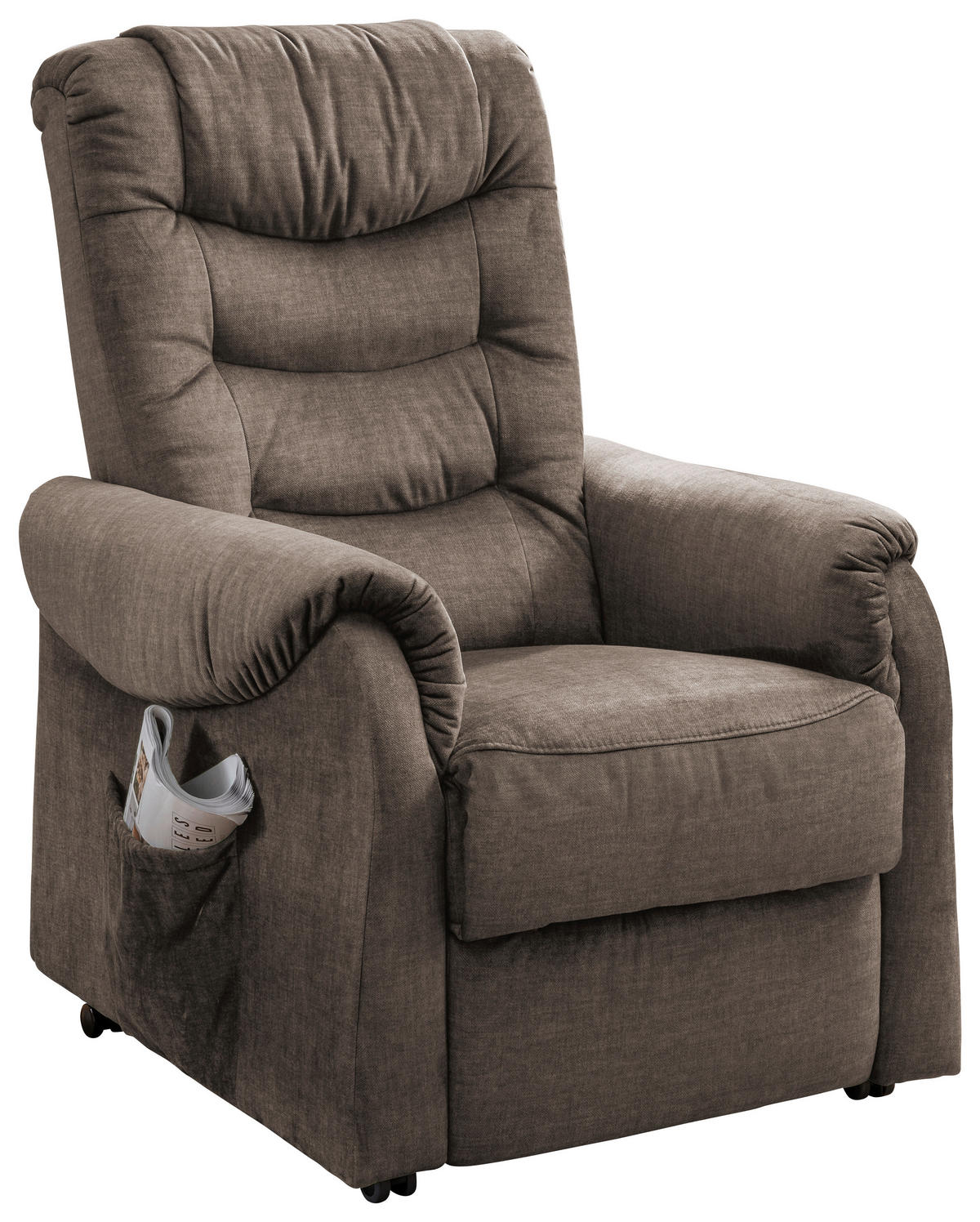 FERNSEHSESSEL in Velours Braun  - Schwarz/Braun, Design, Kunststoff/Textil (76/106/94cm) - Livetastic