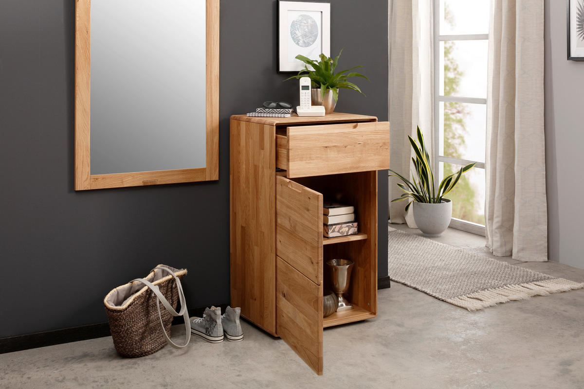 KOMMODE , 51/91/40 cm, 1 Schublade(n)  - Wildeiche, Design, Holz (51/91/40cm) - Livetastic